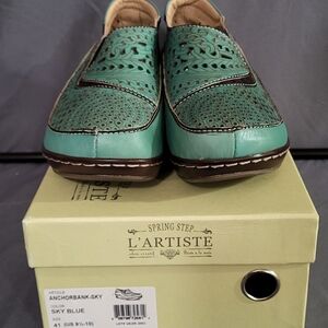 L'ATISTE Sky Blue Perforated Loafers